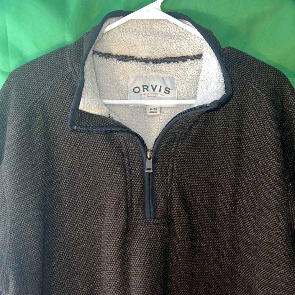 Orvis Sherpa 1/4 Zip Pullover in Brown